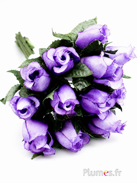 Bouquet di fiori in tessuto - 11-12 fiori, altezza 11 cm - viola